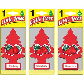LITTLE TREES - Ambientador de coche | Árbol de papel colgante para el hogar o el coche | Fresa | Paquete de 3