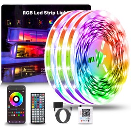 NBBUFF Led Lights for Bedroom 300FT(3 Rolls of 100ft), Music Sync Led Strip Lights with 60 Keys Remote and App Control, Color Changing RGB Led Lights for Room Kitchen Party Home Christmas Decoration