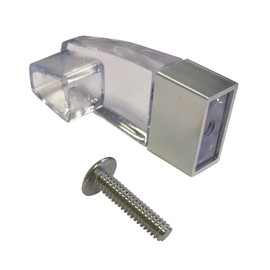 Clear Acrylic Towel Bar Brackets with Polished Chrome Accent Sleeves - Two Brackets with Screws (Towel Bar NOT Included)