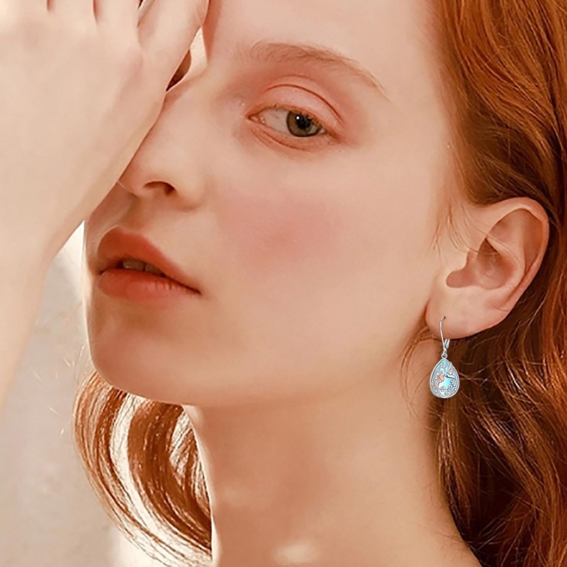 Alphm Hummingbird Moonstone Earrings 925 Sterling Silver