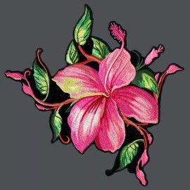 BIG FLOWER EMBROIDERED JACKET VEST IRON ON 4 INCH BIKER PATCH