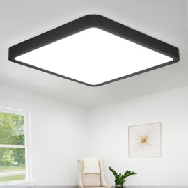 ZMH Ceiling Light LED Ceiling Light Bathroom Bedroom Lamp Flat Bathroom Lamp Black 23 cm 6500 K Ceiling Lighting 18 W Kitchen Lamp Bedroom Hallway Lamp Square Bathroom Lamp IP44 for Kitchen Hallway