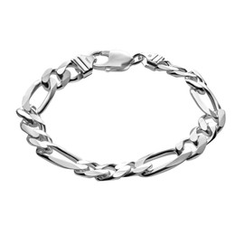 A Solid 925 Silver Bracelet Ideal Gift for Husband or Boyfriend with Jewellery Box, Sterling Silver, Without Stone