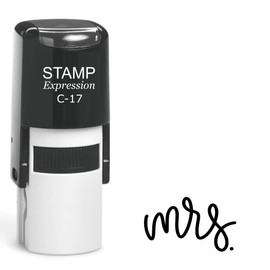 stampexpression - Mrs. in Cursive Self Inking Rubber Stamp - Black Ink (A-63214)