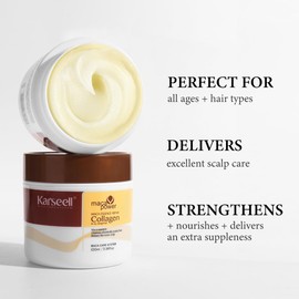 Karseell Collagen Hair Mask, 100ml Deep Repair Conditioning Treatment, Travel Size, for Dry Damaged Hair