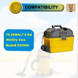 SpaceTent 6 Pack DXVA19-4103 Disposable Dust Filter Bags for DEWALT 6 Gallon DXV06G Wet/Dry Vacuums