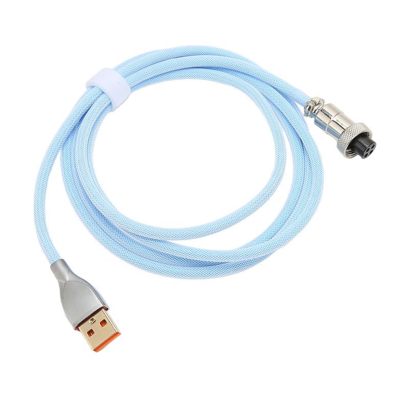 Mechanical Keyboard Cable Double Sleeve Custom Coiled with Detachable Metal