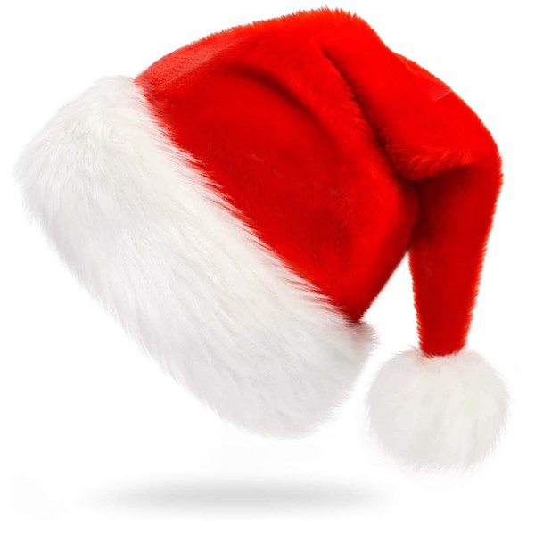CCINEE Christmas Hat Kids Santa Hat Velvet Plush Red Home Decoration Party Supplies, red