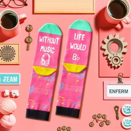 Zmart Music Gifts for Women Men - Music Themed Gifts Music Socks Teens, Music Note Gifts for Musicians Music Teacher