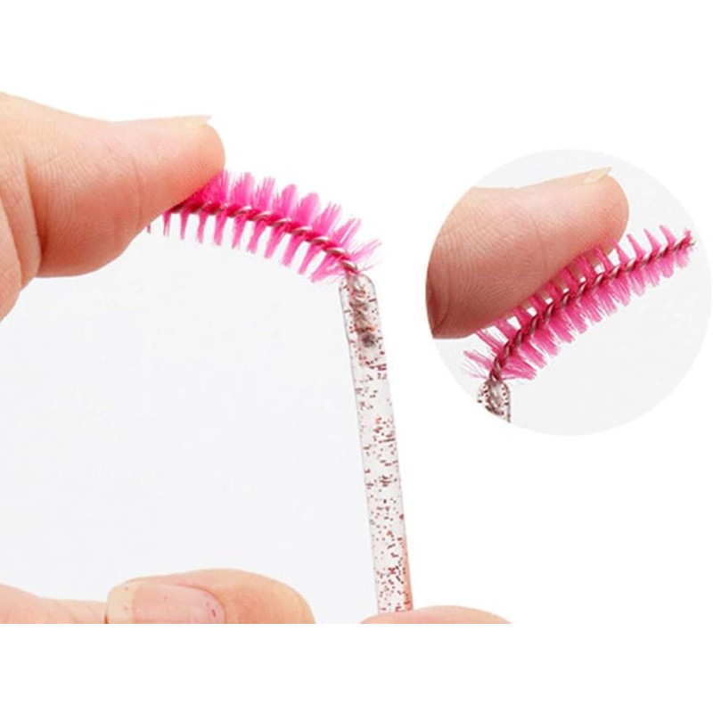 50 cepillos desechables para pestañas, cepillo de cejas, varitas de