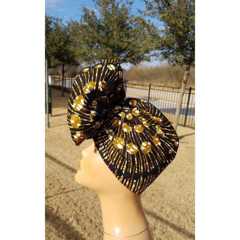 Red african print headwrap