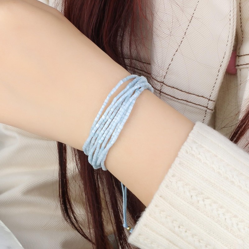 KELITCH Miyuki Beaded Bracelets Friendship Bracelets Adjustable Multiple Strands Bracelets