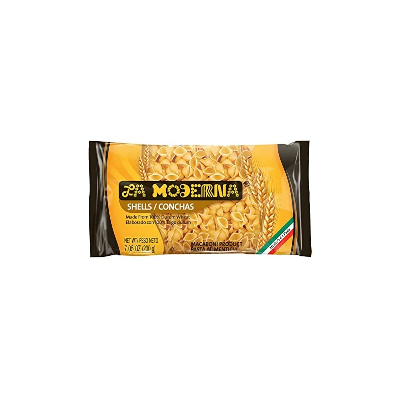 La Moderna Shells Pasta, Noodles, Durum Wheat, Protein, Fiber, Vitamins,