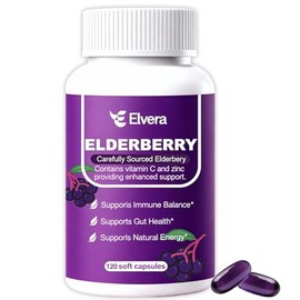 Elderberry - EIvera Gut Support Complex, 3-in-1 Gut Support Complex with Zinc & Vitamin C, Organic Black Elderberry Capsules for Immune Support & Dige