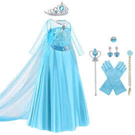 URAQT Dress Princess Costume, Princess Dress Up for Girls, Deluxe Fancy Costume with Accessories, Perfect for Christmas Birthday Party Carnival Cosplay