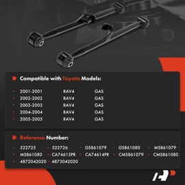 A-Premium 2 x Rear Lower Control Arms, with Bushing, Compatible with Toyota RAV4 2001 2002 2003 2004 2005