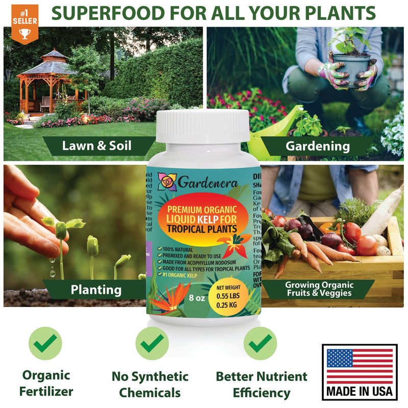 Organic Tropical Plant Fertilizer by Gardenera - 16 oz -