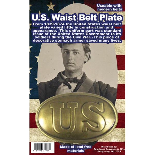 U.S CIVL WAR REPLICA WAIST BELT BUCKLE PLATE NEW