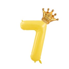 40inch Yellow Balloons Number 7, Yellow Giant Helium Foil Mylar Numbers 7 Balloons ，7 Year Old Balloons，Kid's 7th Birthday Party Balloons Decorations (Yellow 7)
