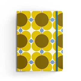 Orla Kiely Atomic Flower Hardcover Notebook with Elastic Closure, Ribbon Bookmark & Inner Pocket (A5 (148mm x210mm))
