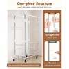 Hoctieon 2-Minute Assembly Double Rod Clothes Rack, Heavy Duty Rolling