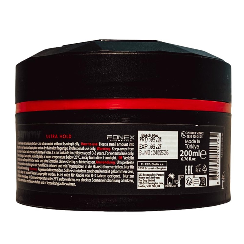 Gummy Ultra Hold Hair Styling Wax 200ml - 6.76 Fl