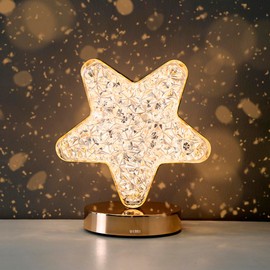 Lámpara de Cristal Led Elegante Estrella para Escritorio Mesa Buró de Noche