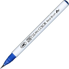 Kuretake ZIG Clean Color Real Brush Pen, Dull Blue Ink