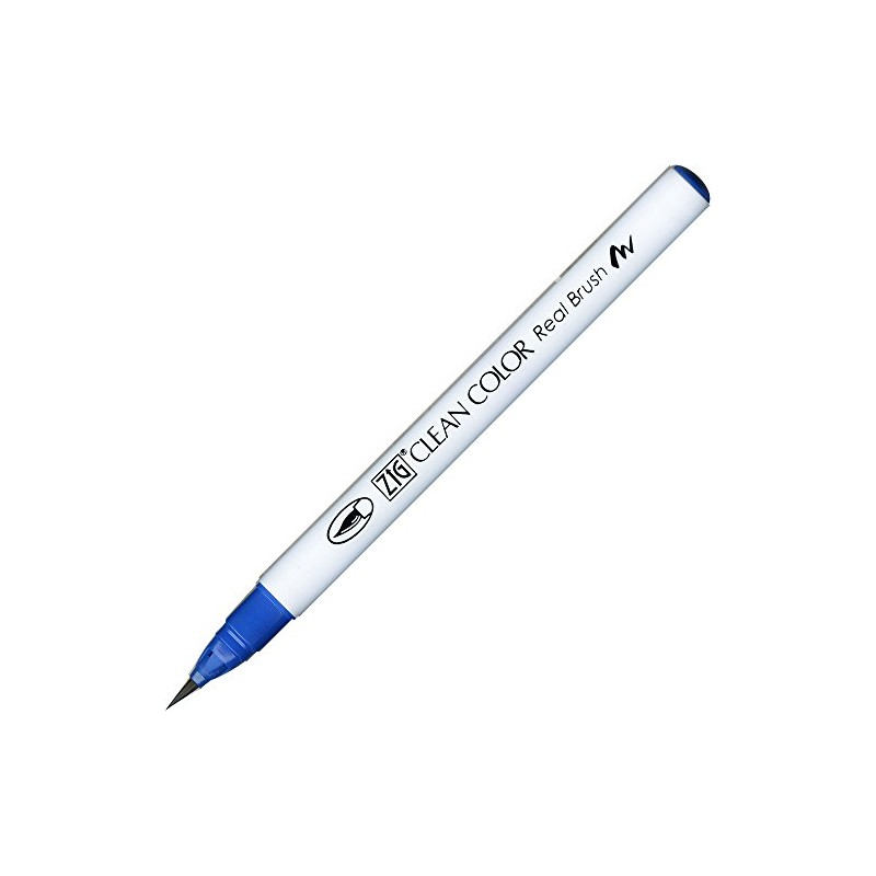 Kuretake ZIG Clean Color Real Brush Pen, Dull Blue Ink
