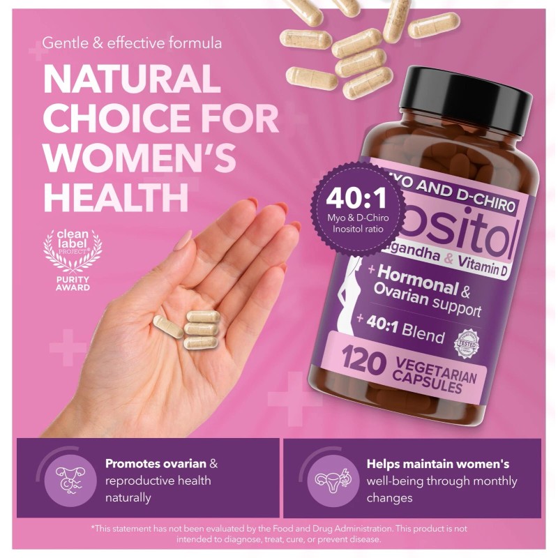 Myo-Inositol Supplement for PCOS with Ashwagandha and Vitamin D -