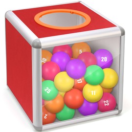 Raffle Ball Box,20CM Square Raffle Ticket Drum Multifunctional Storage Ball Box,Raffle Drum With Slot