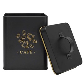 COOK CONCEPT, BT6811, Elegant Metal Box for Storing Coffee, Chic and Modern Design, Airtight for Optimal Freshness, Ideal for Various Foods, Black and Gold, 1 L
