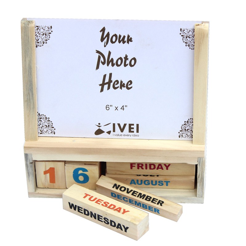 IVEI Generic Wooden Calendar With A Photo frame - handcrafted