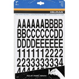 The Hillman Group 847212 1-Inch Die-Cut Letters/Numbers Kit, Black