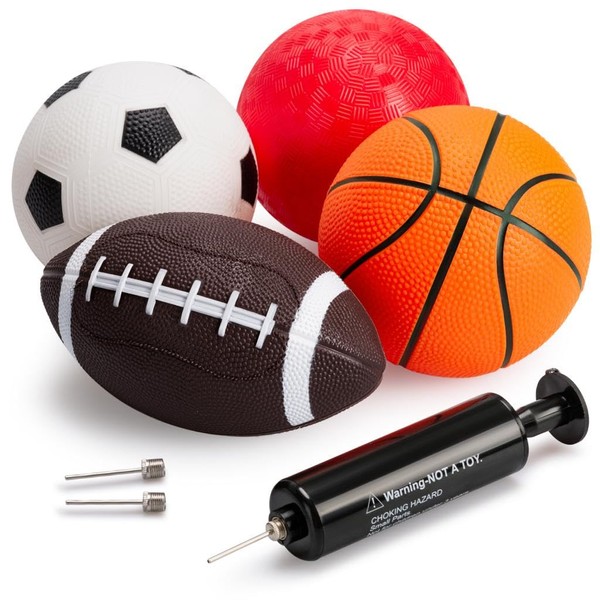 INPODAK 4 Balls for Toddlers 1-3, 5 Inches PVC Football,