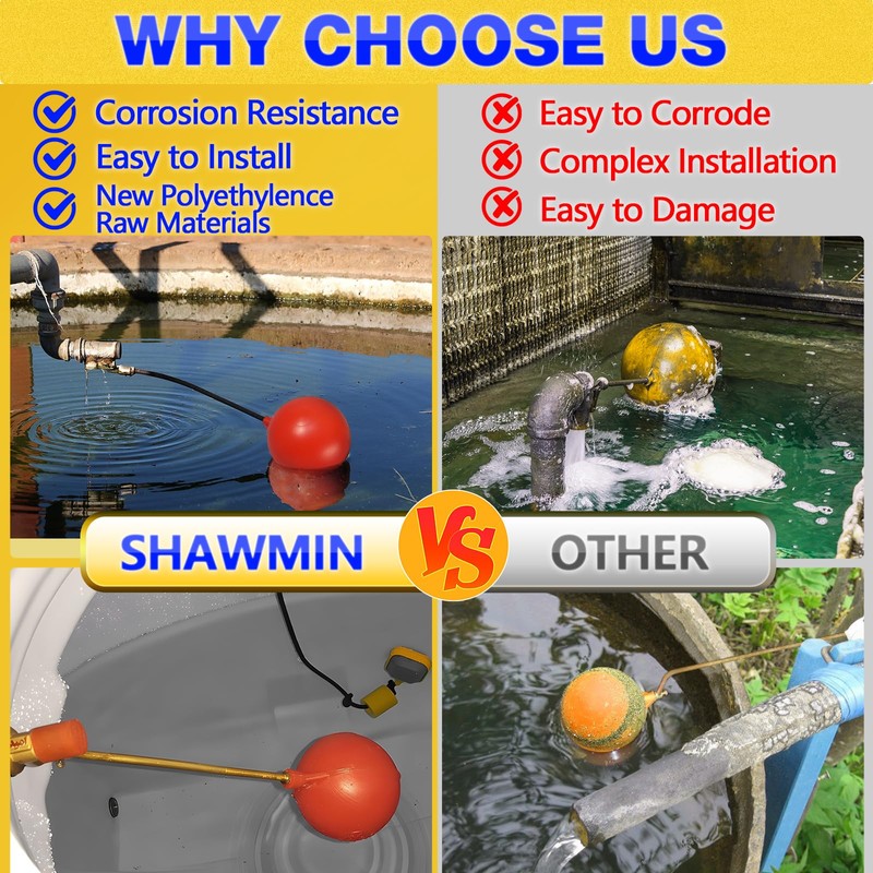 Shawmin 6" Float Ball for Float Valve, Heavy Duty Plastic