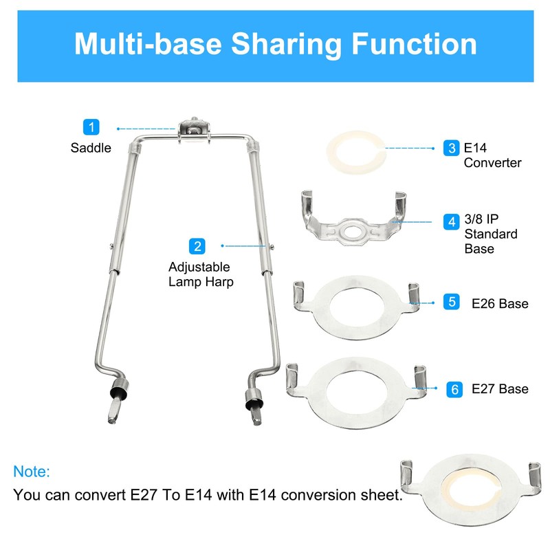 PATIKIL 8 9 10 11 Inch Lamp Harp Kit with