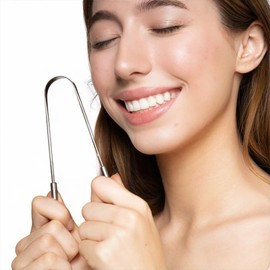 Rascador De Lengua De Acero Inoxidable Para Adultos Con Estuche De Viaje (Paquete De 2) - Limpiador De Acero Inoxidable Para La Higiene Diaria, Reduce El Mal Aliento - Esenciale