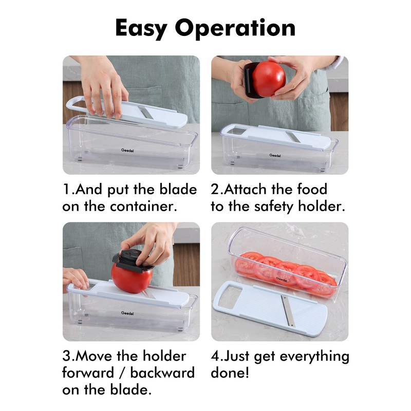 Geedel Professional Mandoline Slicer for Kitchen, Multi Purpose Vegetable Slicer
