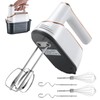 GELANGS Hand Mixer, 5-Speed Electric with Turbo Boost, White, Copper