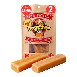 Tibetan Dog Chew Yak Cheese Sticks - Handmade Treats for Large Dogs, Long-Lasting, Easy to Digest, Grain-Free, Gluten-Free, Supports Dental Health, for Aggressive Chewers, Pack of 2