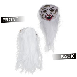 WOONEKY Zombie Horror Grimace Ghost White Hair Full Comfortable for Party Costume