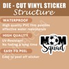 (3PCS) Funny Soccer Stickers - Mom Squad - Waterproof Vinyl
