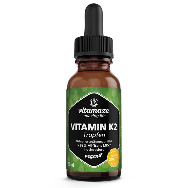Burxoe Vitamin K2 Drops, 200 mcg Vitamin K2 per Daily Dose, High Strength, Vegan & Liquid