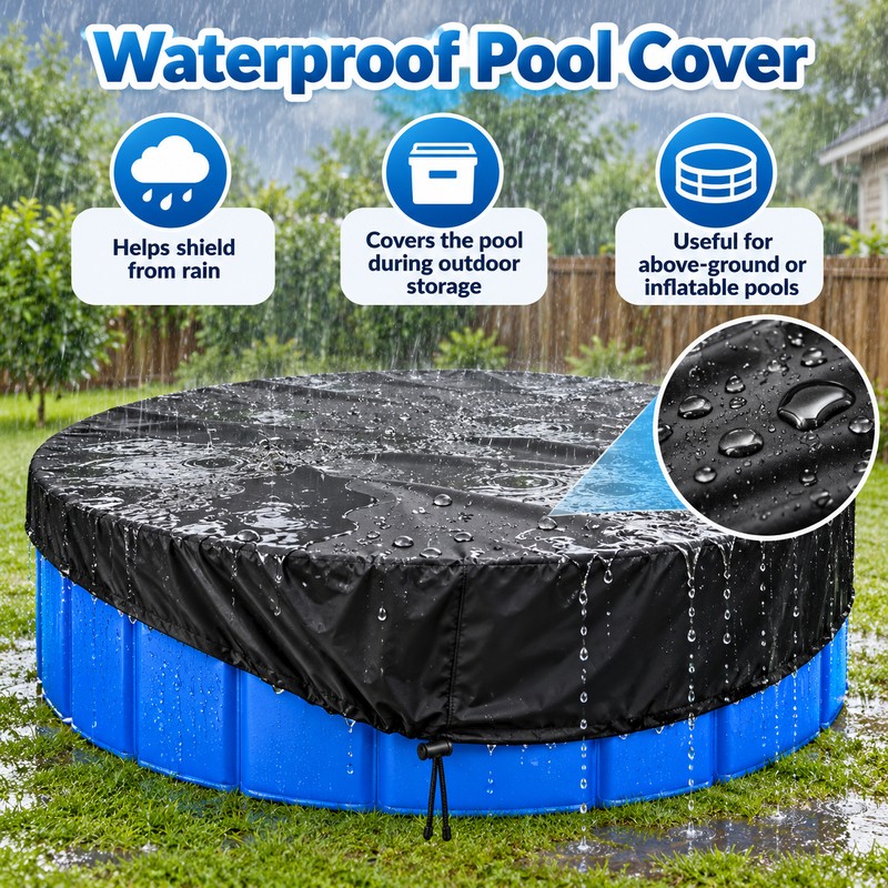 Round Above Ground Pool Cover 4-15FT, Waterproof Swimming Pool Blanket