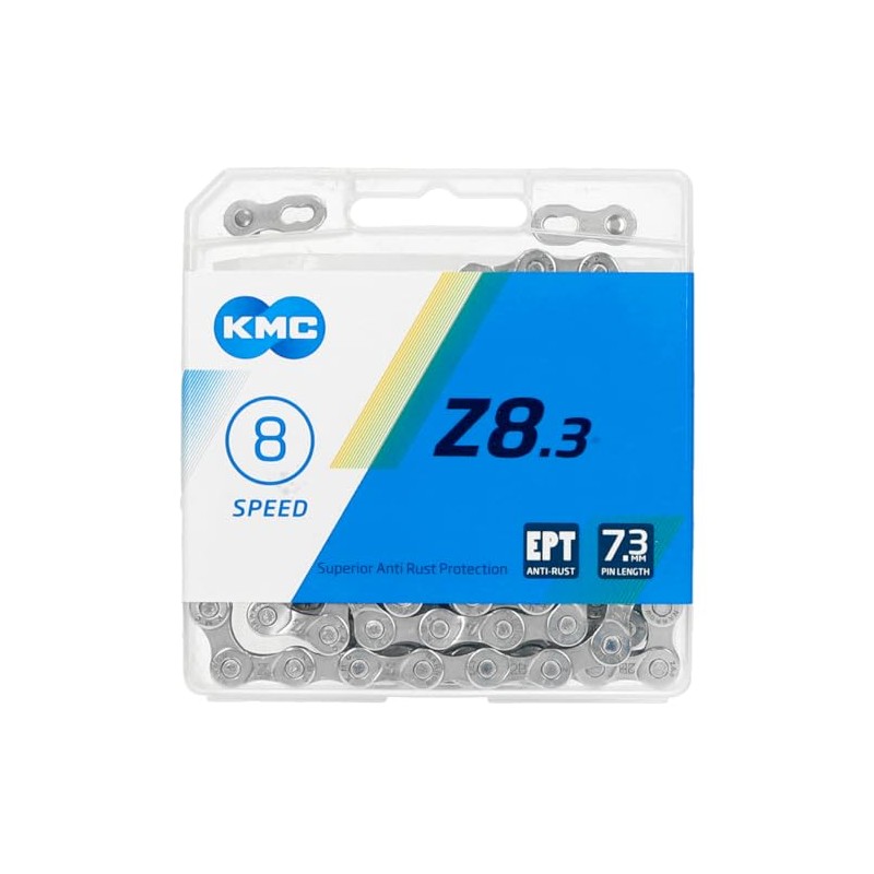 KMC Z8.3 EPT 8 Speed Chain, Dark Silver, 114 Link
