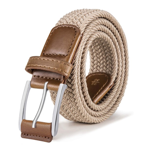 Mesh Belts Bulliant Men's Solid Color Elastic Belt Braided Stretch