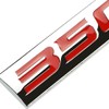 Auto Dynasty Chrome Finish Metal Emblem 350 Badge, (Red Letter)