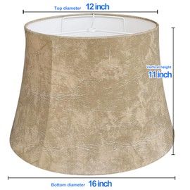 TOOTOO STAR Drum Large Lamp shades 12" Top x 16" Bottom x 11" High, Seaside Village Leather Lamp Shade (Spider Fitter) for Table Lamps Floor Lamps Hand Crafted, Easy Assembly Required