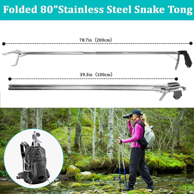 GHYKL Snake Grabber Tool, 78 Inch Heavy Duty Snake Tongs,